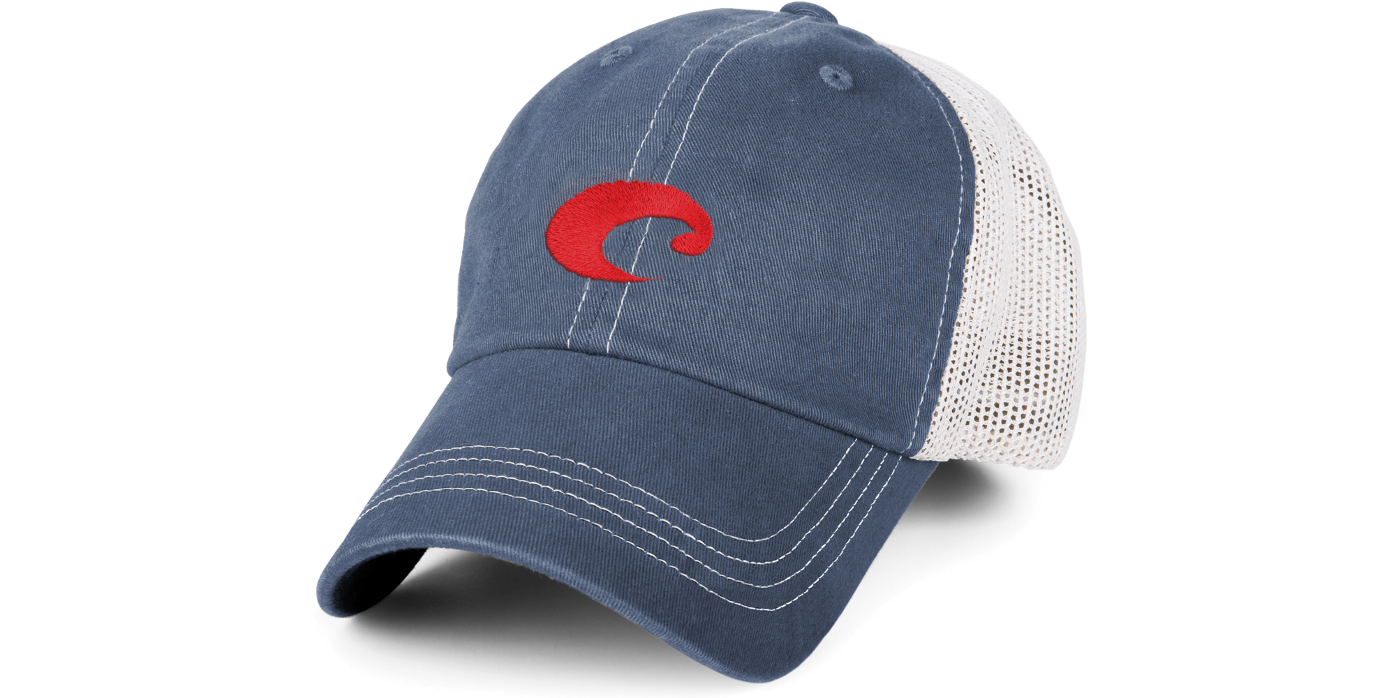 New Costa Del Mar black shark cap shield adjustable fish hat trucker mesh cap 