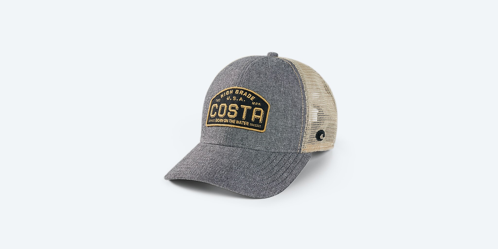 Costa, Accessories, Costa Trucker Hat Navy With Red Patch