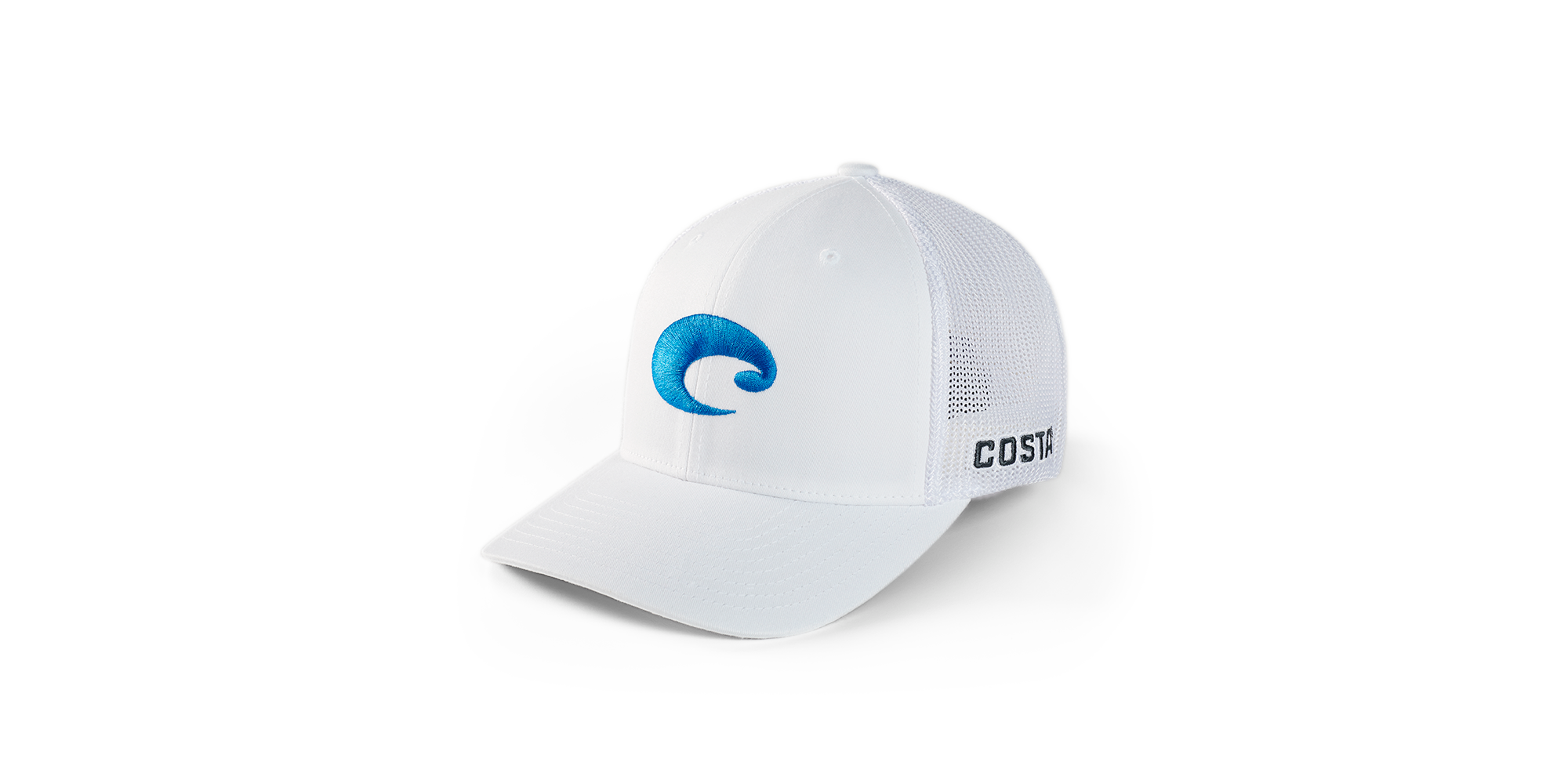 Costa Del Mar Flex Fit Logo Trucker Hat HA 140W White 