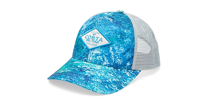 Costa Del Mar Mesh Trucker Snapback Hat Cap Fishing Dad Mom Men Women Blue  White