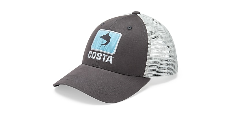 Costa Del Mar Logo Core Performance Trucker Hat Grey/Black Snap