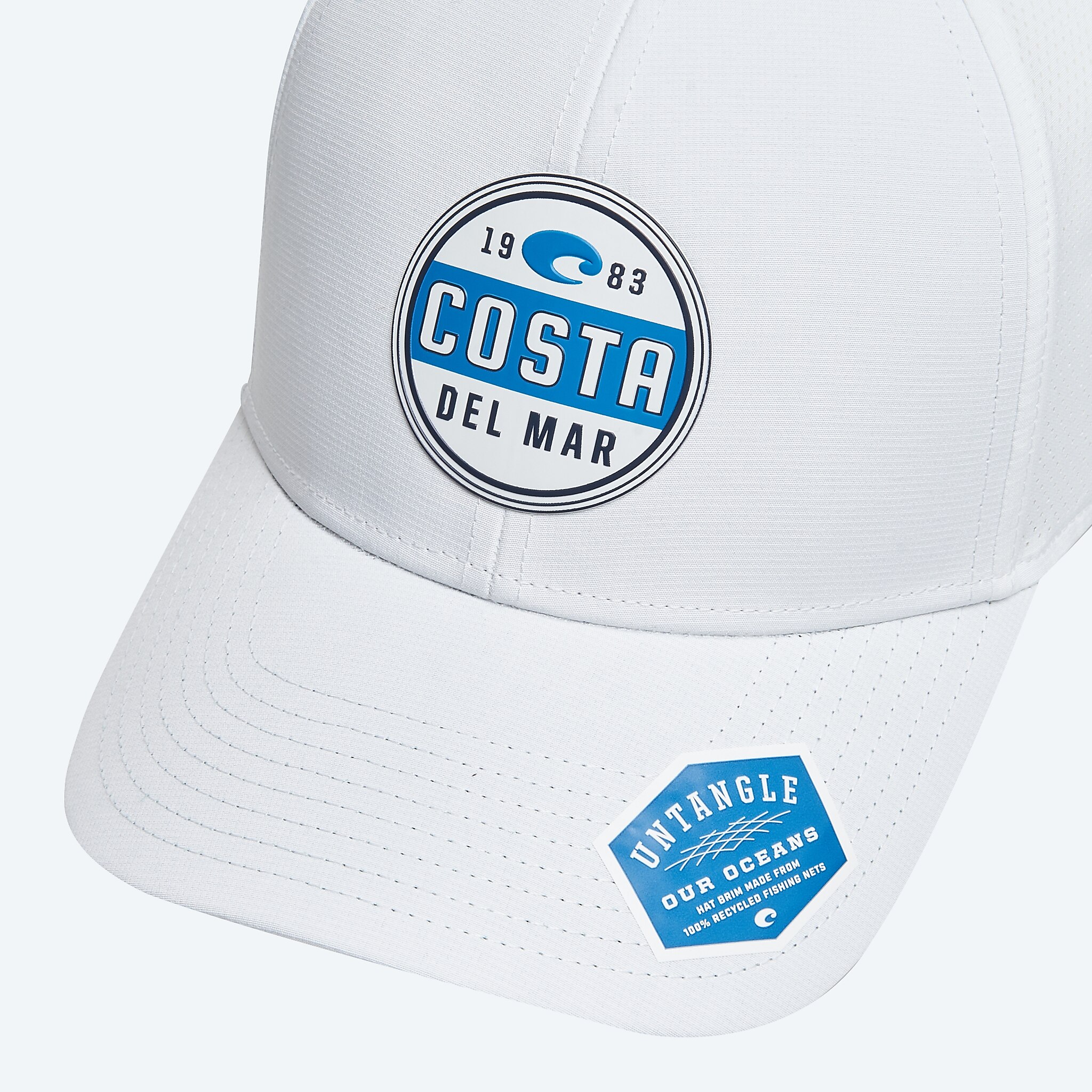 Costa Del Mar Mesh Trucker Snapback Hat Cap Fishing Dad Mom Men Women Blue  White
