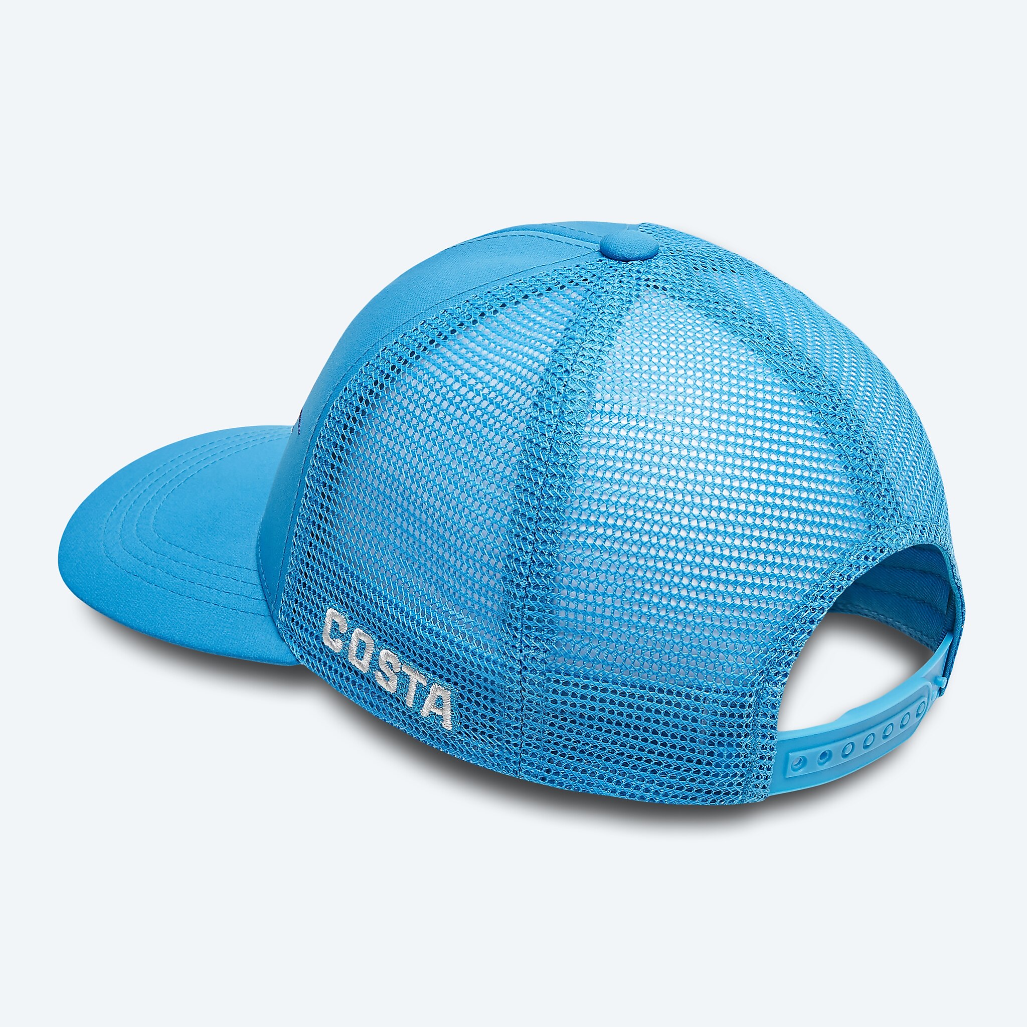 Costa Fishing Hat Cap Snap Back Water Print Patch One Size Blue Del Mar