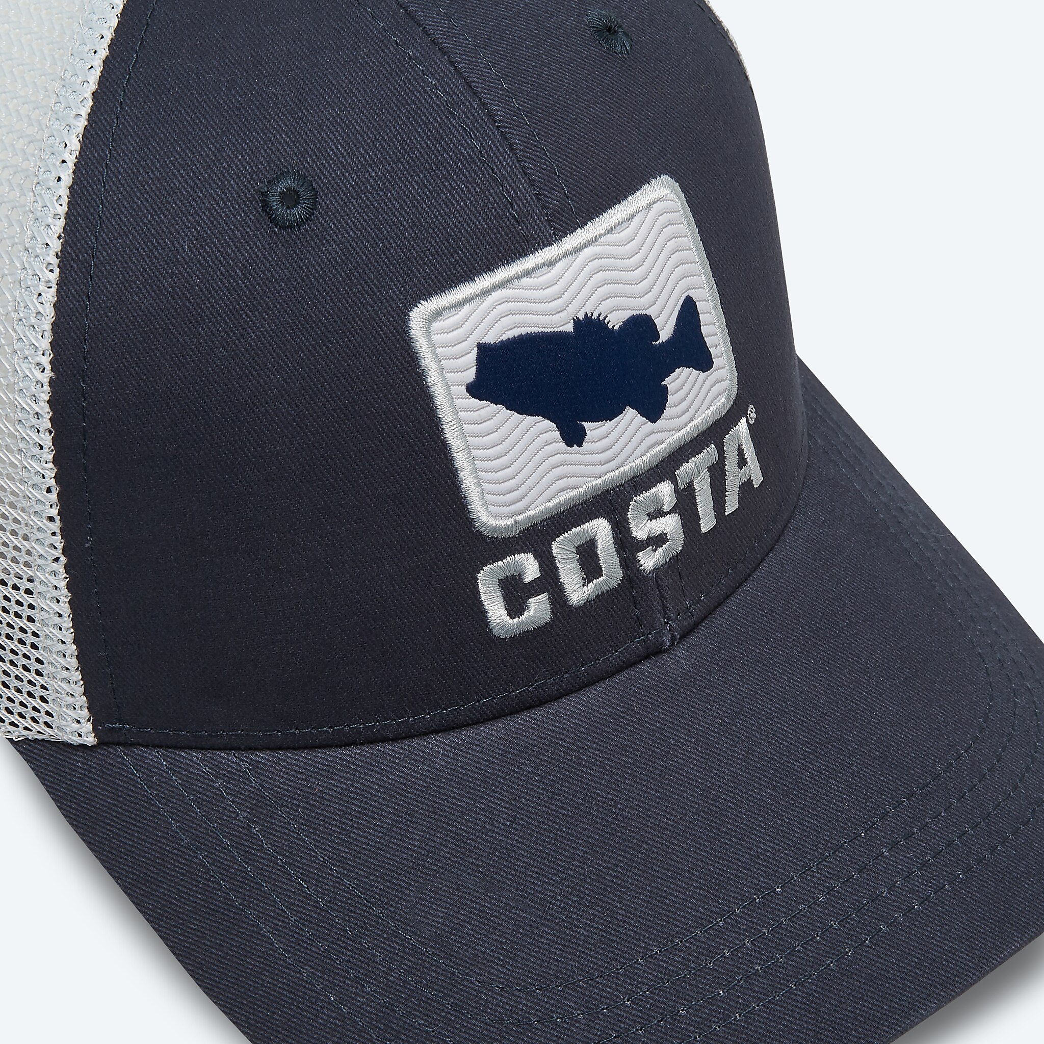 Costa Del Mar Bass Waves Trucker Cap, Grey, One Size US, Grey, One size