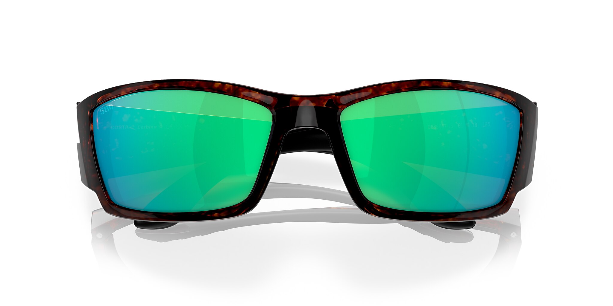 Costa Del Mar Corbina 6S9057 905715 62MM 10 Tortoise/Green Mirror 580G  Glass. Polarized Rectangle Sunglasses for Men + BUNDLE With Designer iWear  Eyew