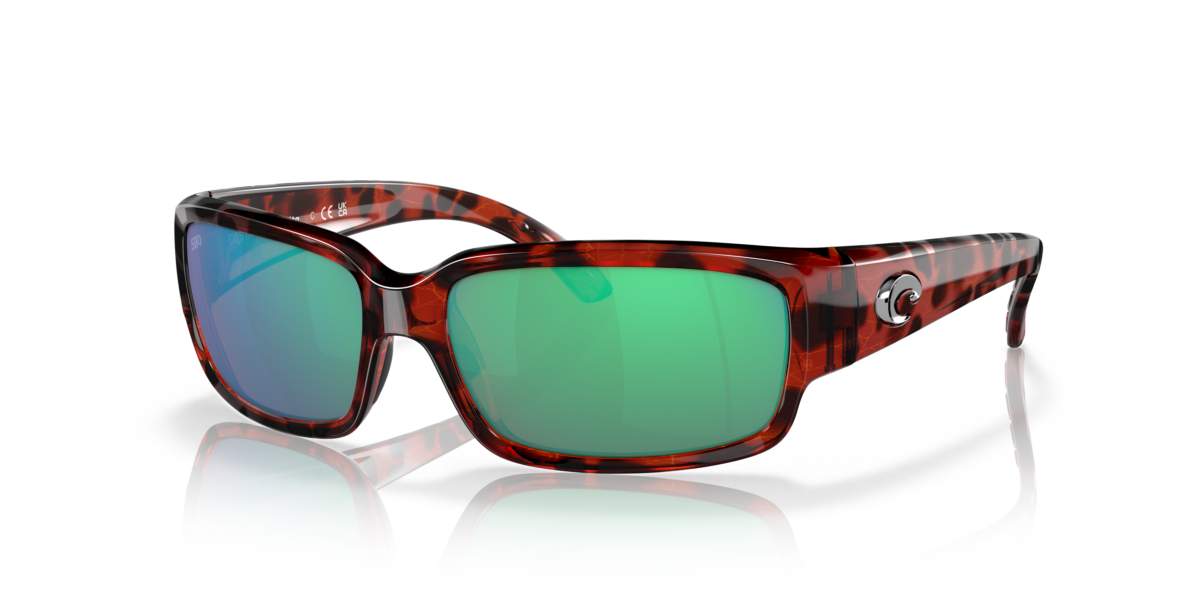 New Costa del Mar CABALLITO polarized sunglasses Black/GREEN mirror 400g glass 