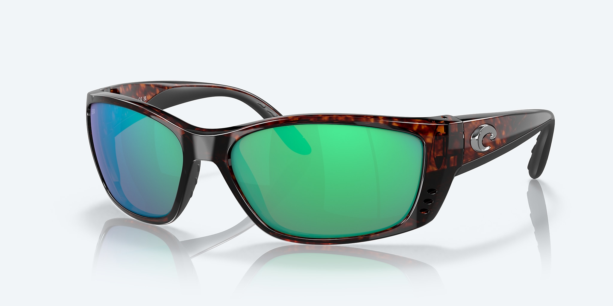 Fisch Polarized Sunglasses in Green Mirror