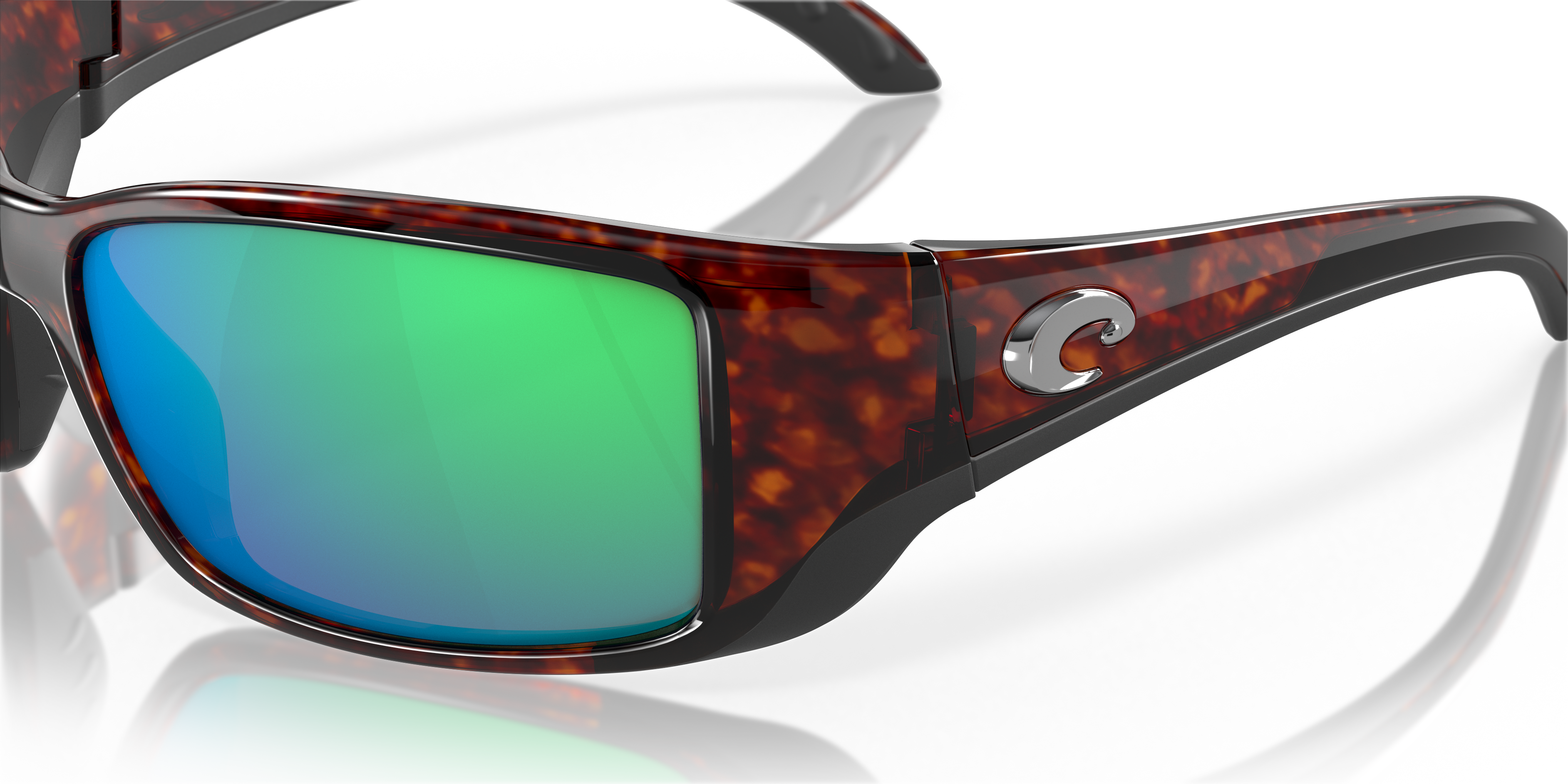 New Costa del Mar Blackfin Polarized Sunglasses Tortoise/Copper 580P Wrap Large 