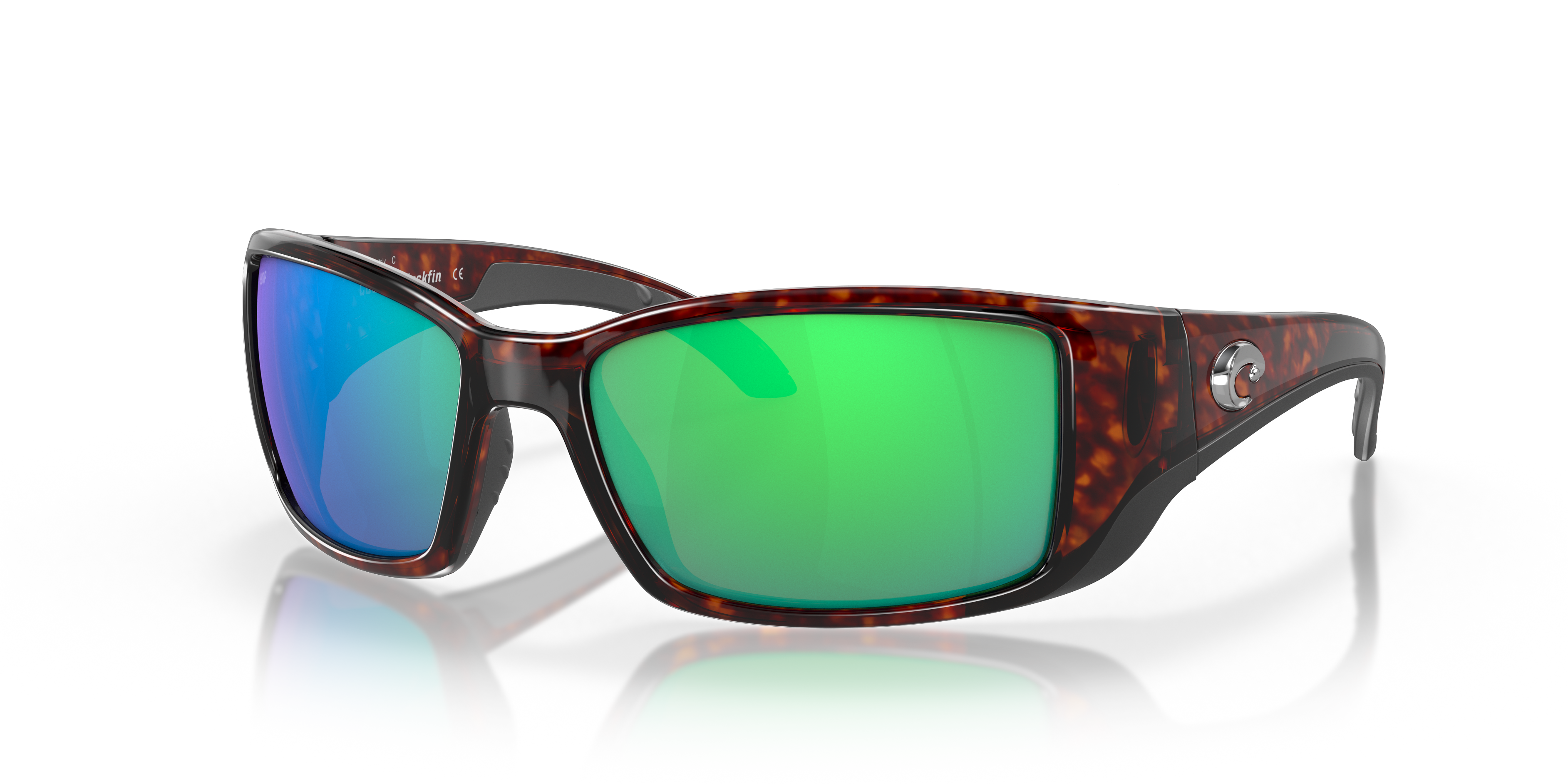Costa Del Mar BLACKFIN Black/Green Mirror Sunglasses 580G Glass BL 11 OGMGLP 