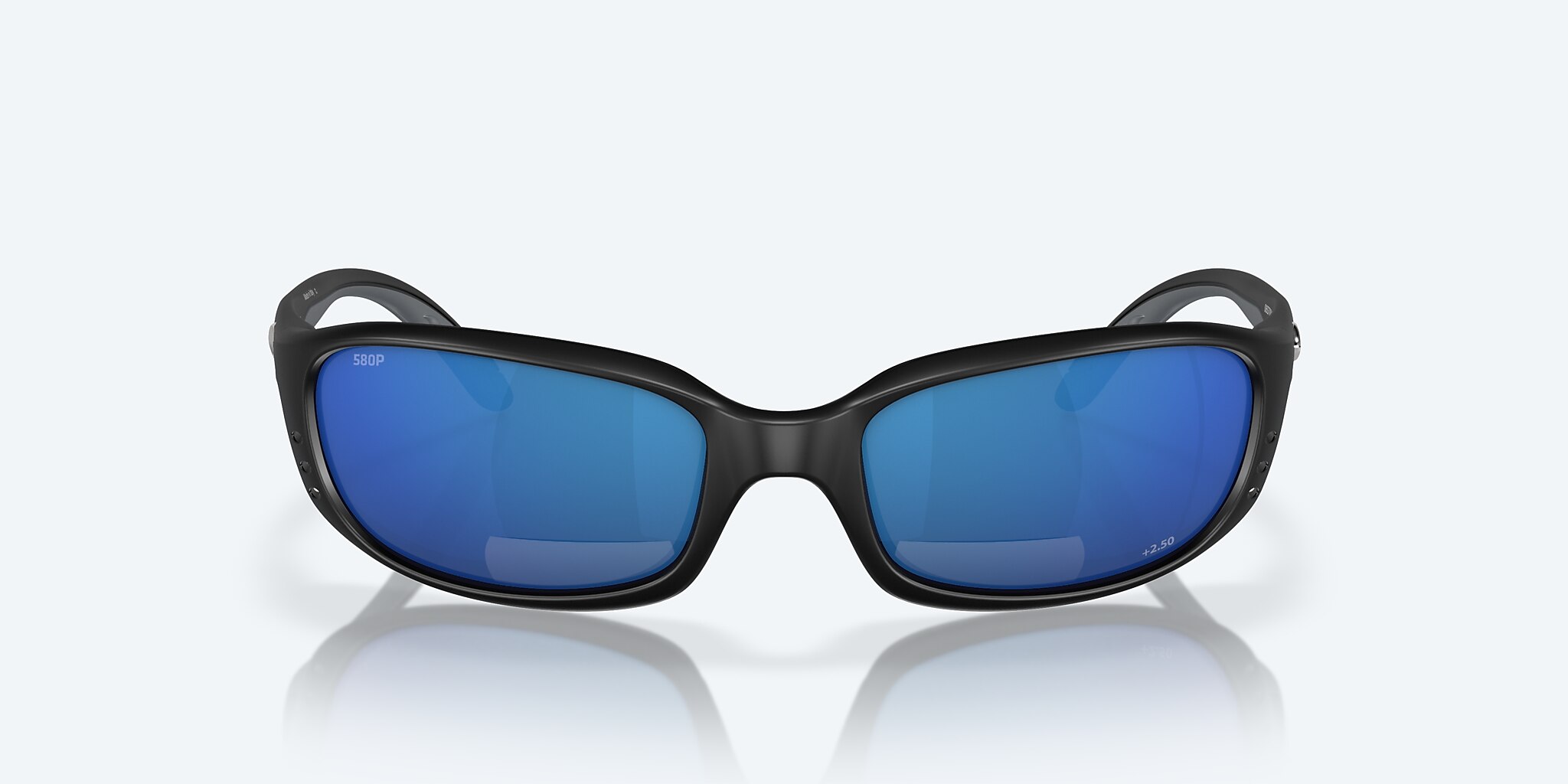 Costa Del Mar Brine Sunglasses Matte Black Blue Mirror 580P Lens