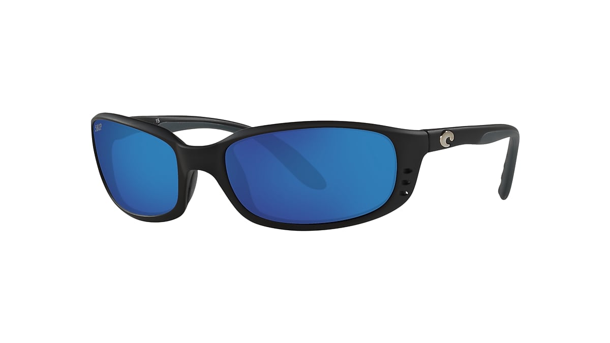 New in Box Mens Costa Sunglasses Brine Black Blue Mirror 580G BR