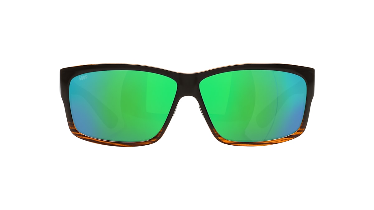 Cut Polarized Sunglasses in Green Mirror