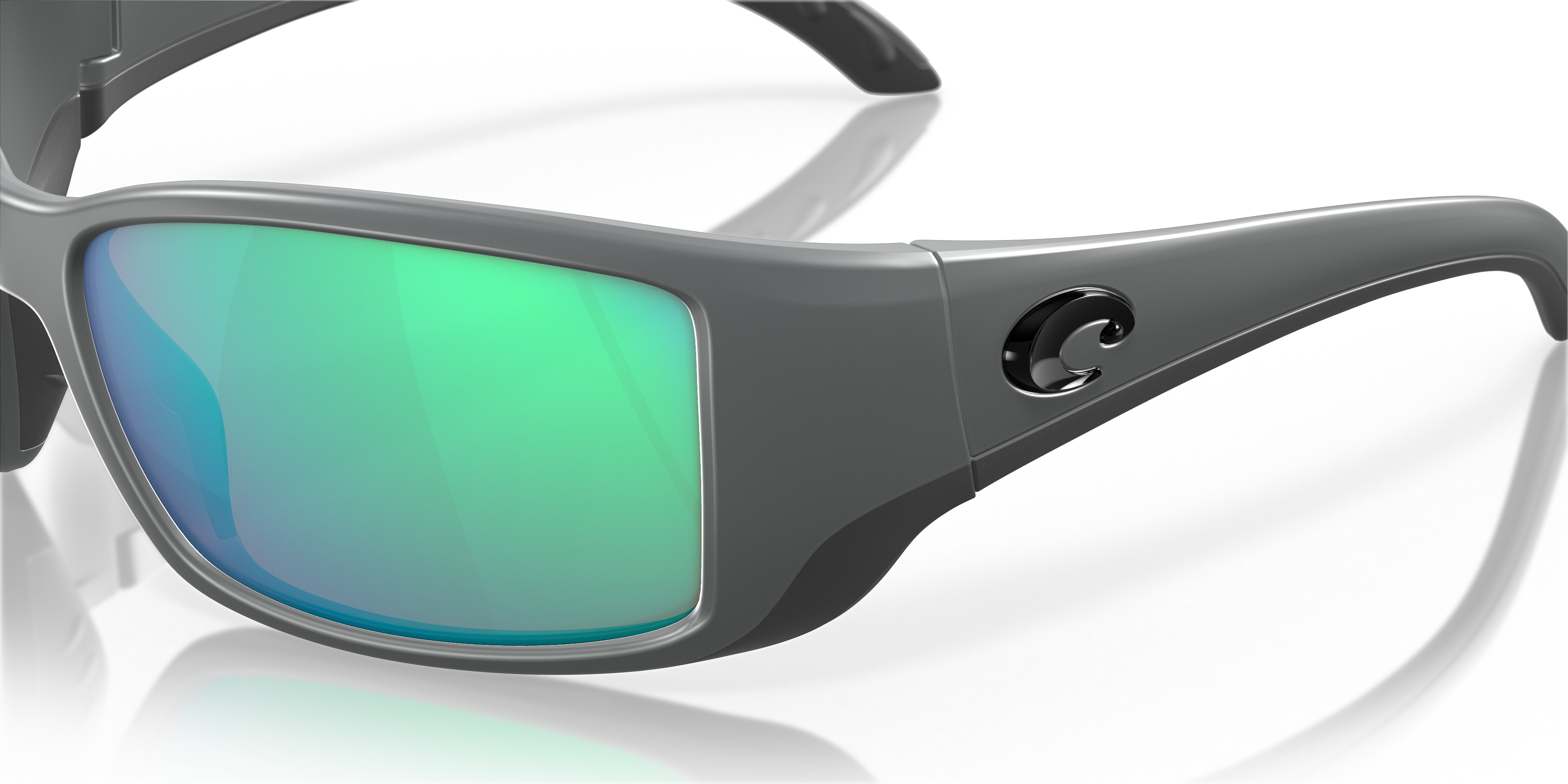 Costa del Mar Blackfin Polarized Sunglasses USA White/Green Mirror 400G Glass 