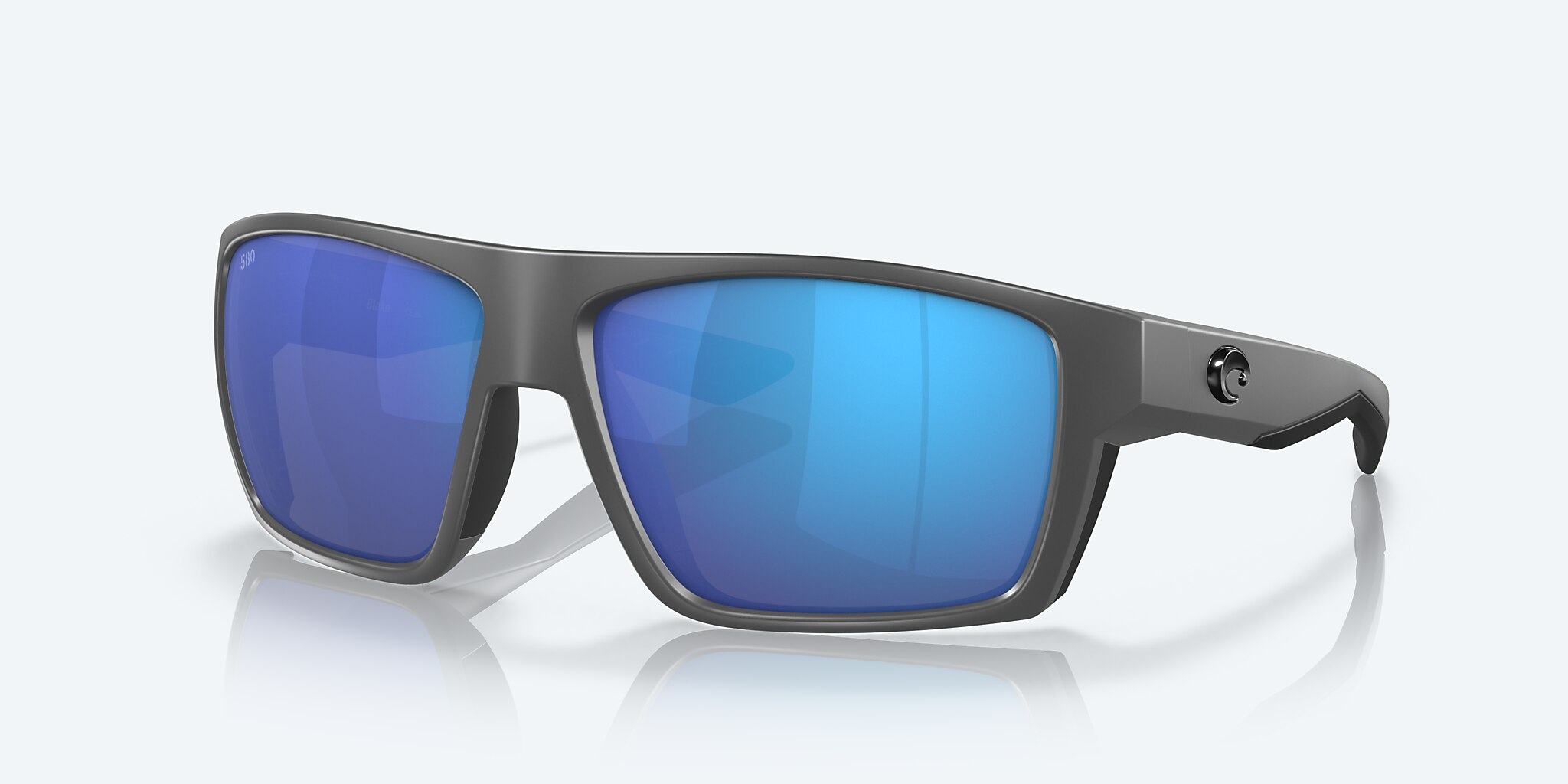 Costa Del Mar Bloke Sunglasses - Matte Gray-Matte Black/Blue Mirror