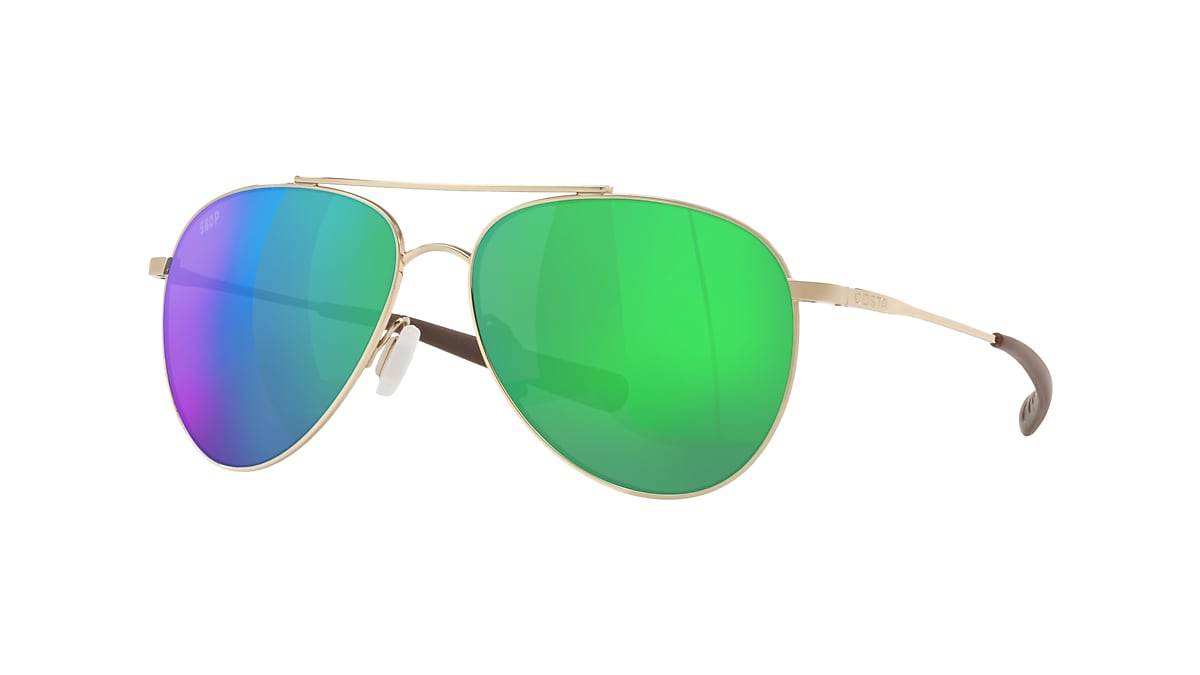 Costa Del Mar Piper Sunglasses Shiny Gold/Green Mirror 580G