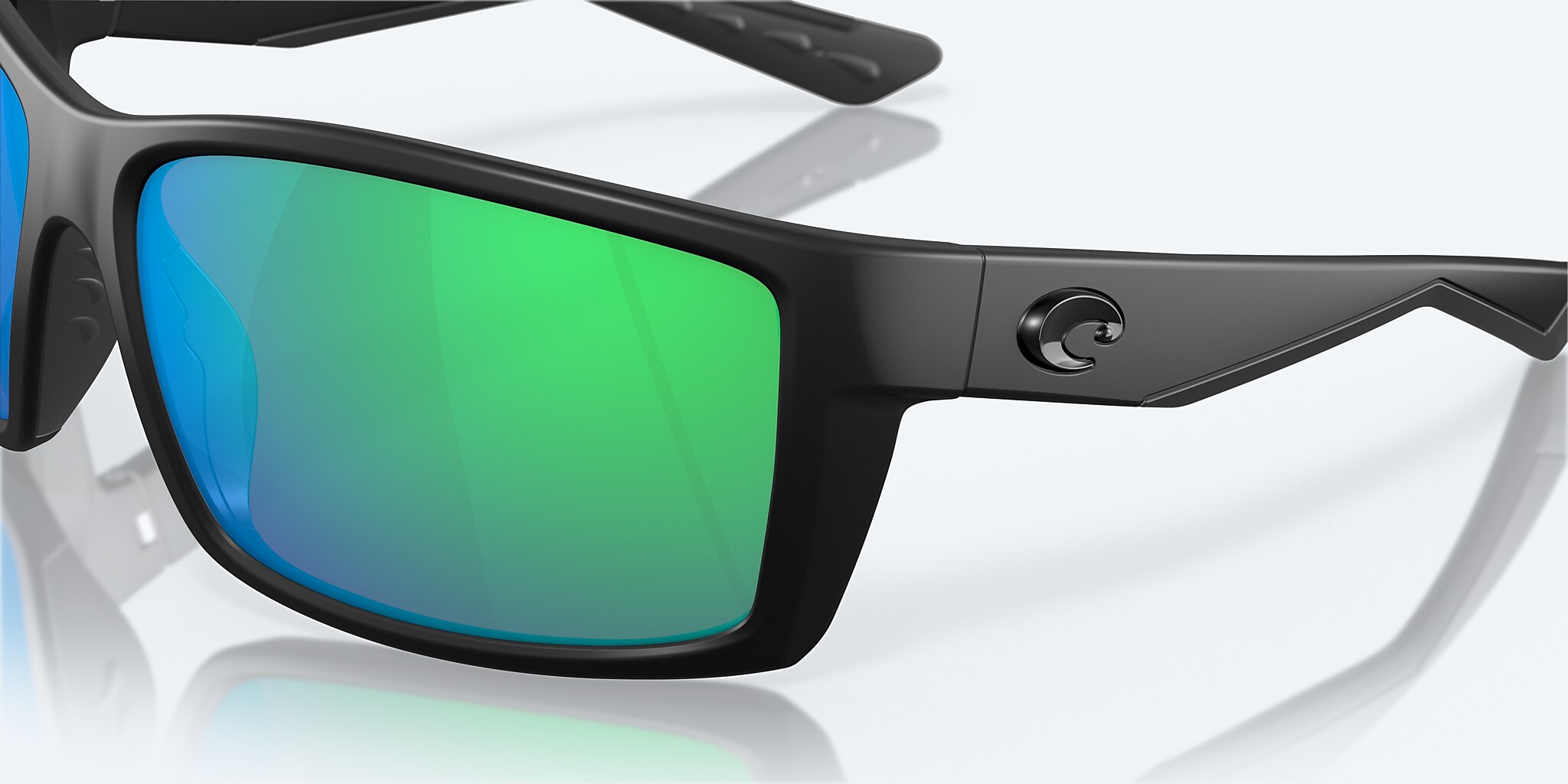 Costa Del Mar Reefton 580P Sunglasses, Blackout Green Mirror