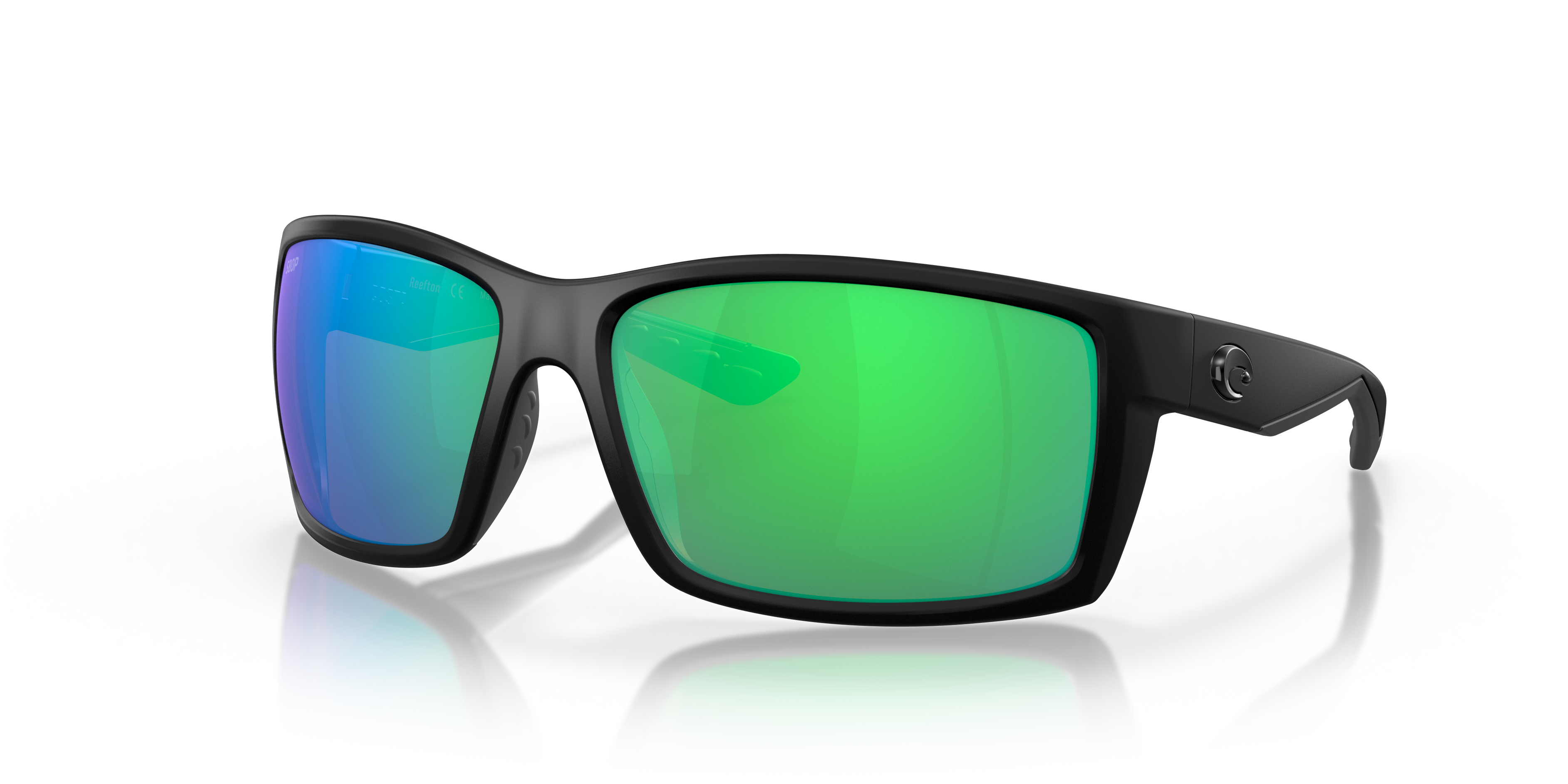 Details about   Costa Del Mar REEFTON Blackout Green Mirr Sunglasses 580G Glass REF 01 OGMGLP 