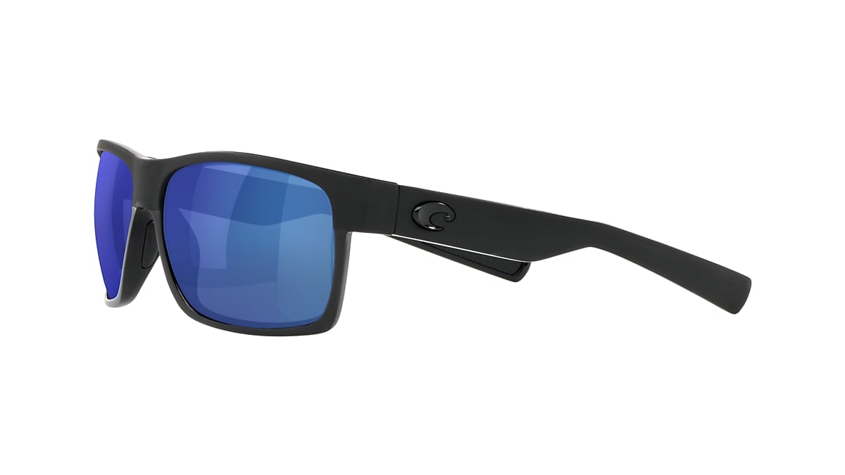 Costa Del Mar Half Moon Sunglasses - Shiny Black/Blue Mirror 580G