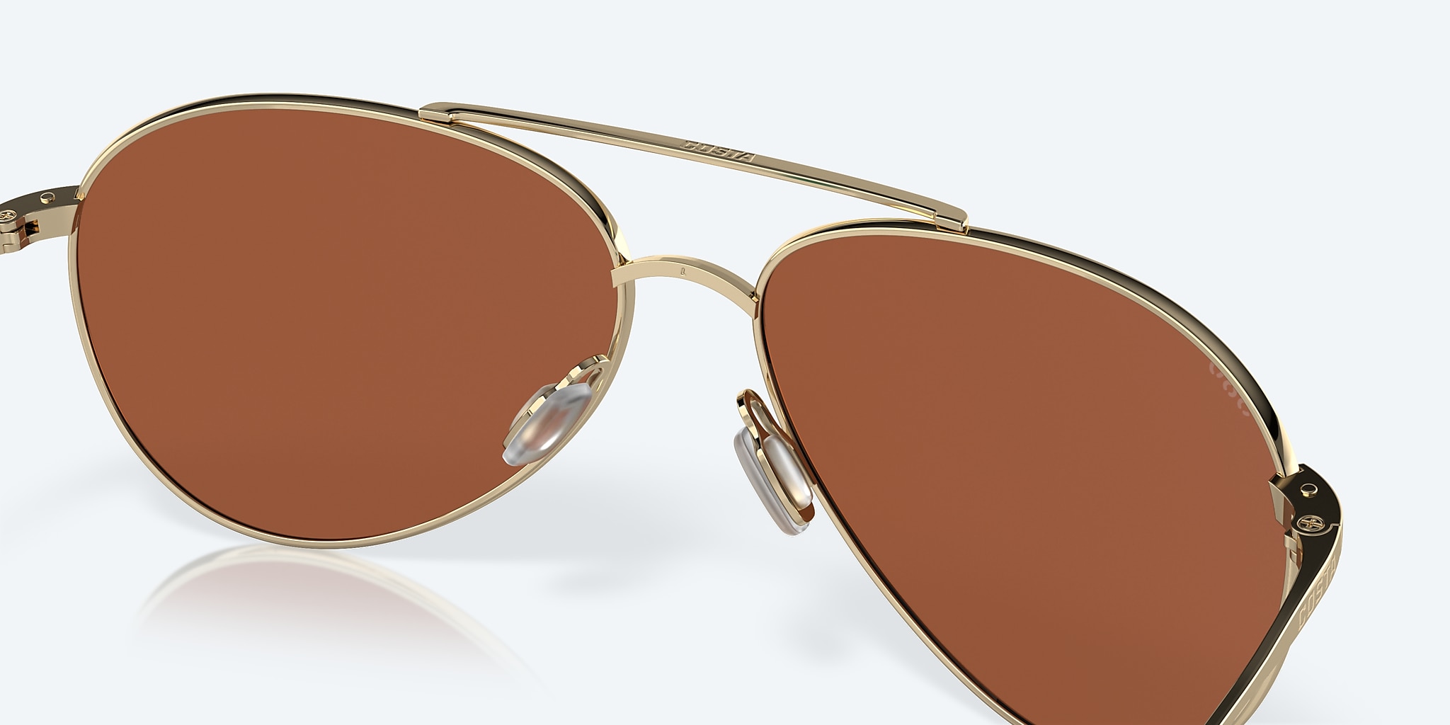Costa Del Mar Piper Sunglasses Shiny Gold/Green Mirror 580G