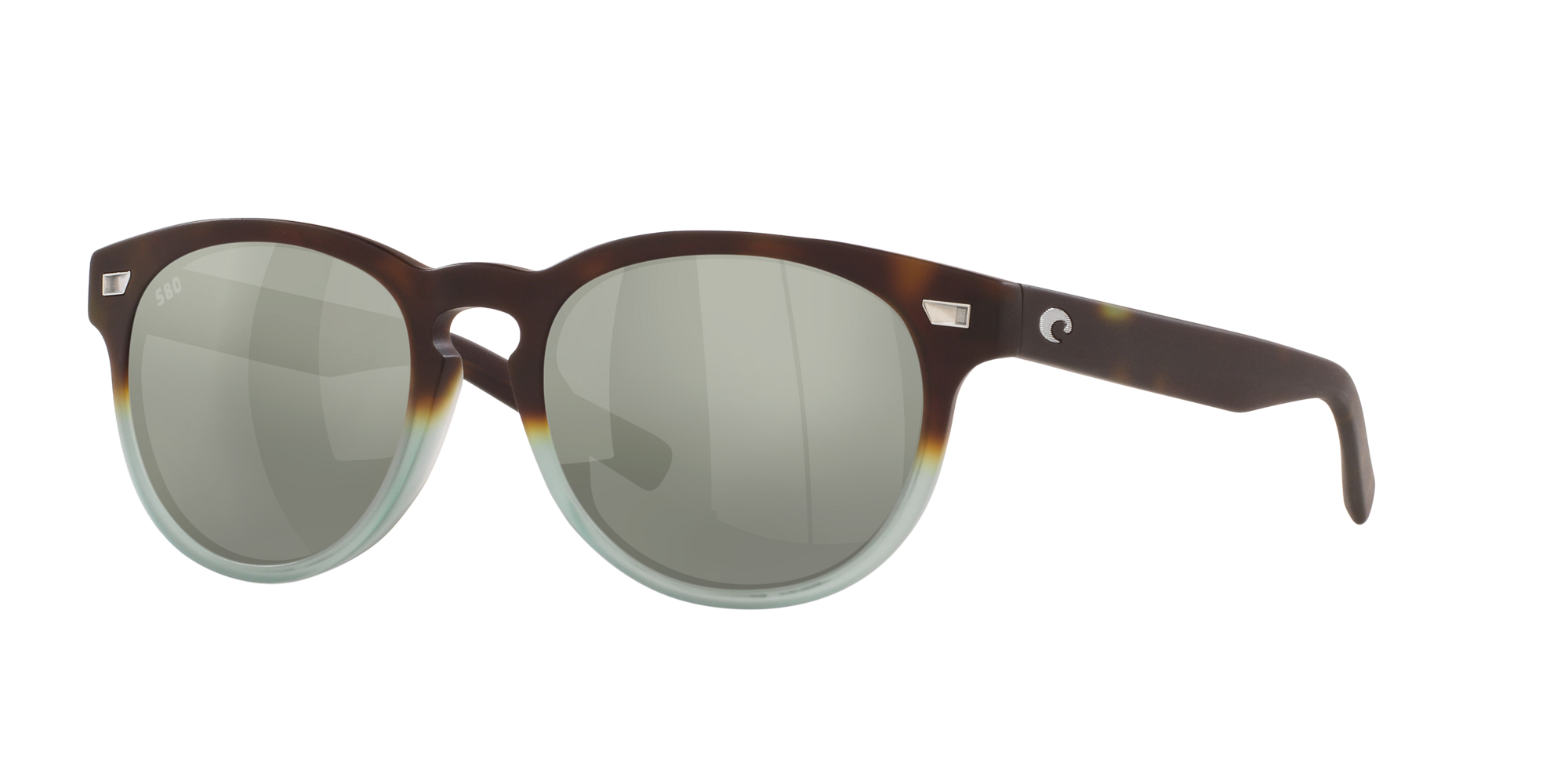 New Costa Del Mar Tippet Polarized Sunglasses 580G Tortoise/Silver Mirror Glass 