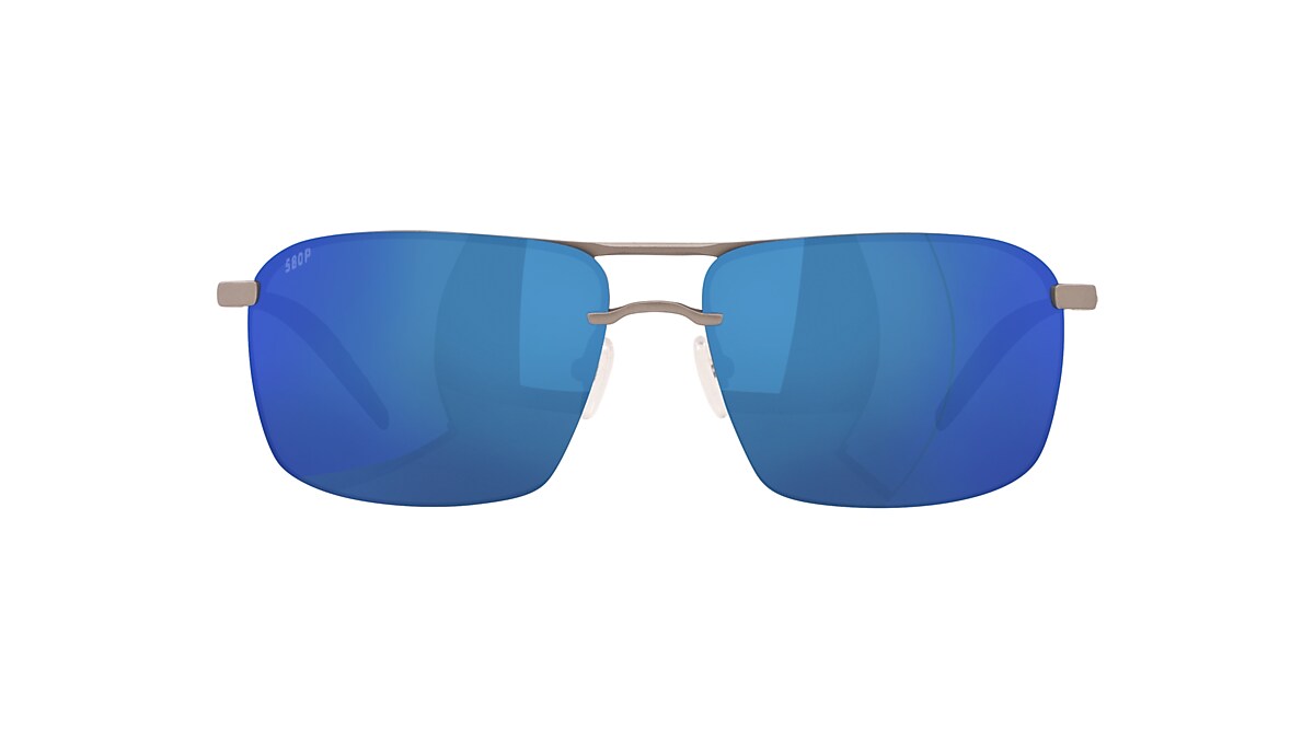 Costa Skimmer XL (62-14) with Blue Mirror lenses and Matte Silver