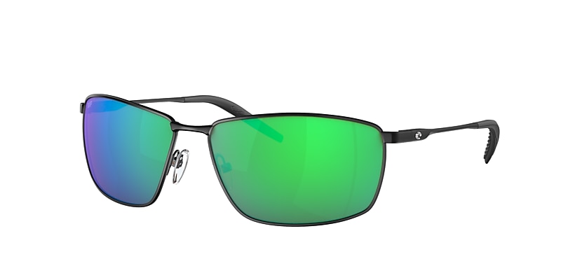 Costa Del Mar Turret 580P Polarized Sunglasses Matte Black/Green Mirror