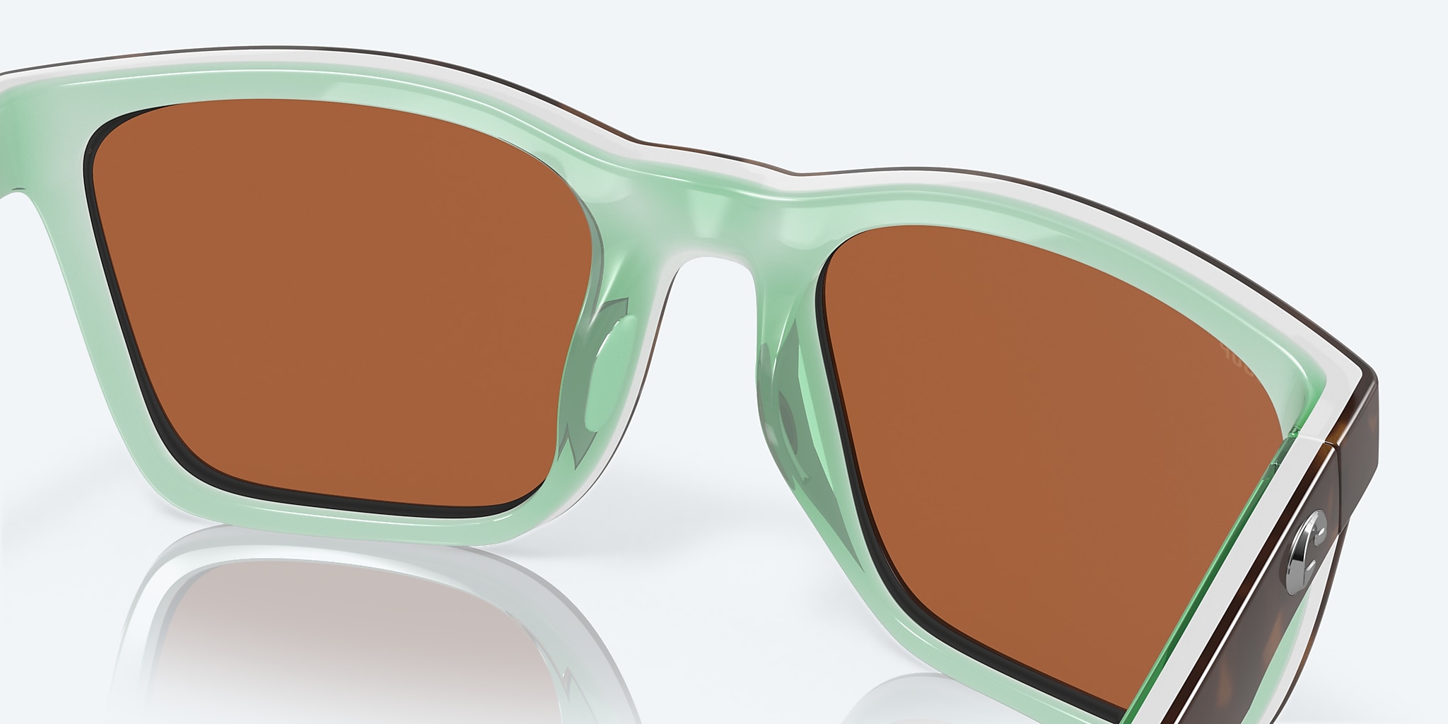Costa Del Mar Panga Shiny Tortoise /White Seafoam Sunglasses / Green Mirror 580P