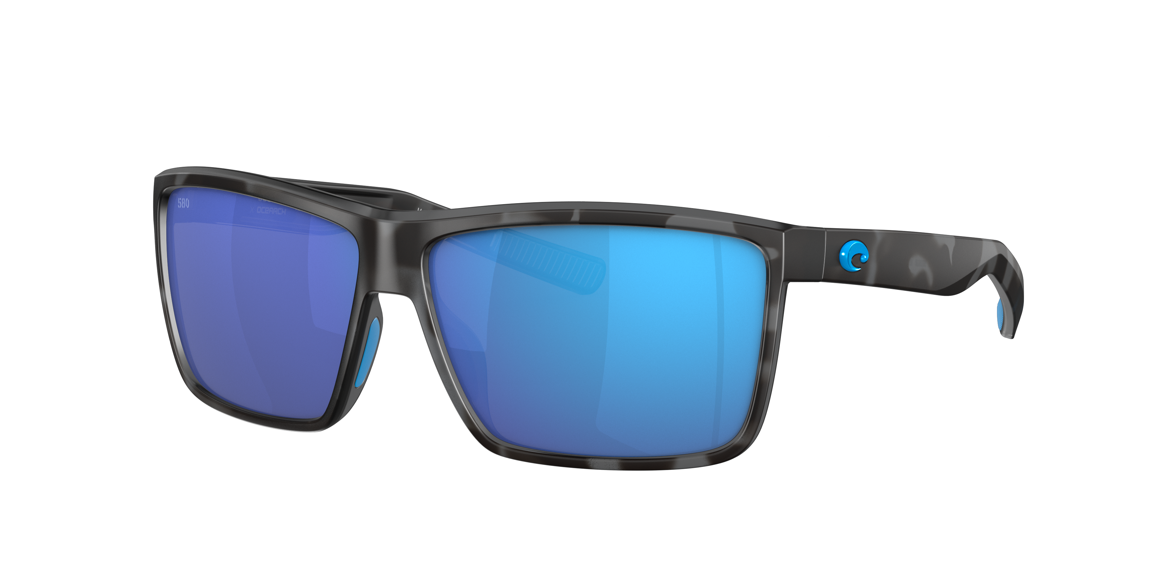 Costa del Mar Fathom Polarized Sunglasses Black/Blue Mirror 400G Glass 