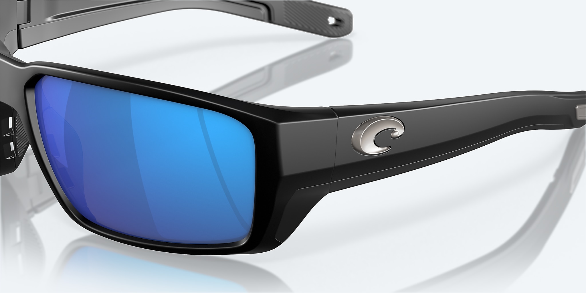 Costa Del Mar Fantail Pro Sunglasses, Matte Black / Blue Mirror