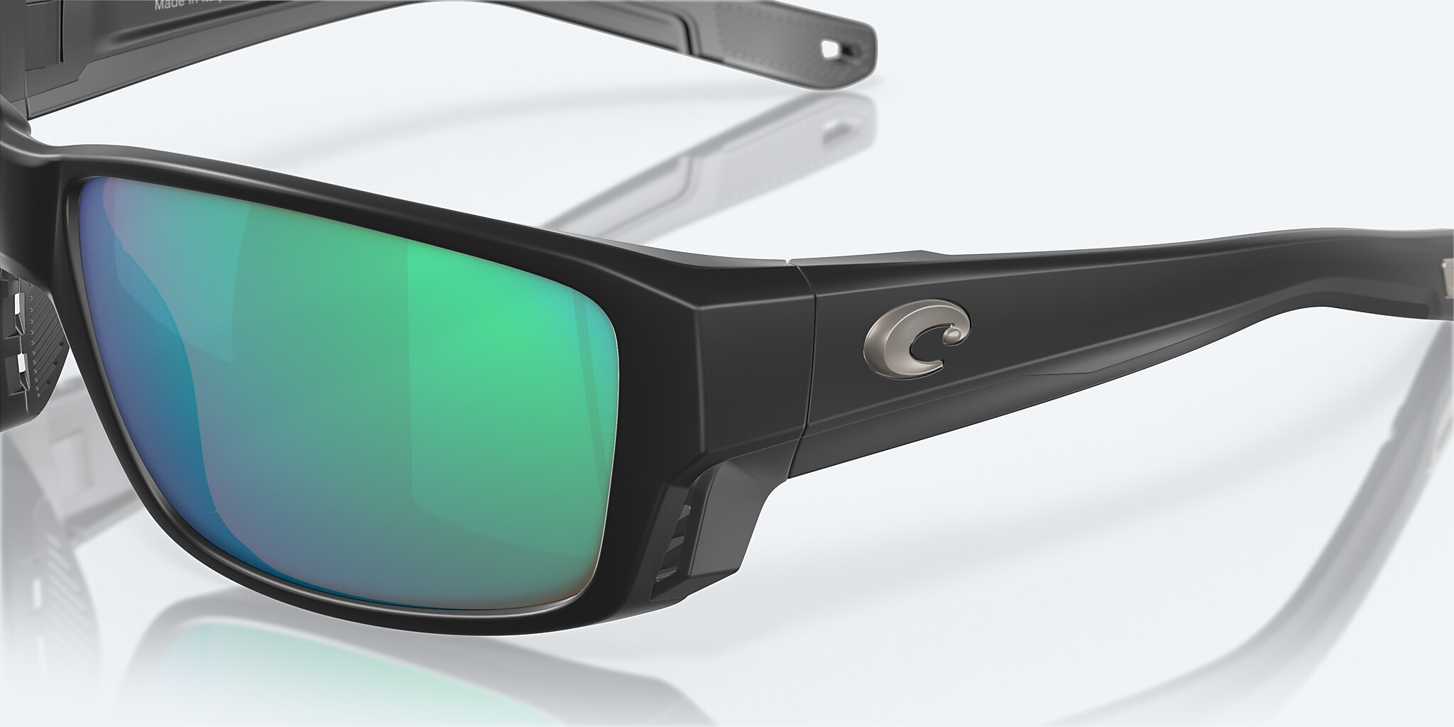 Costa Del Mar Tuna Alley Pro Sunglasses Matte Black Green Mirror 580g