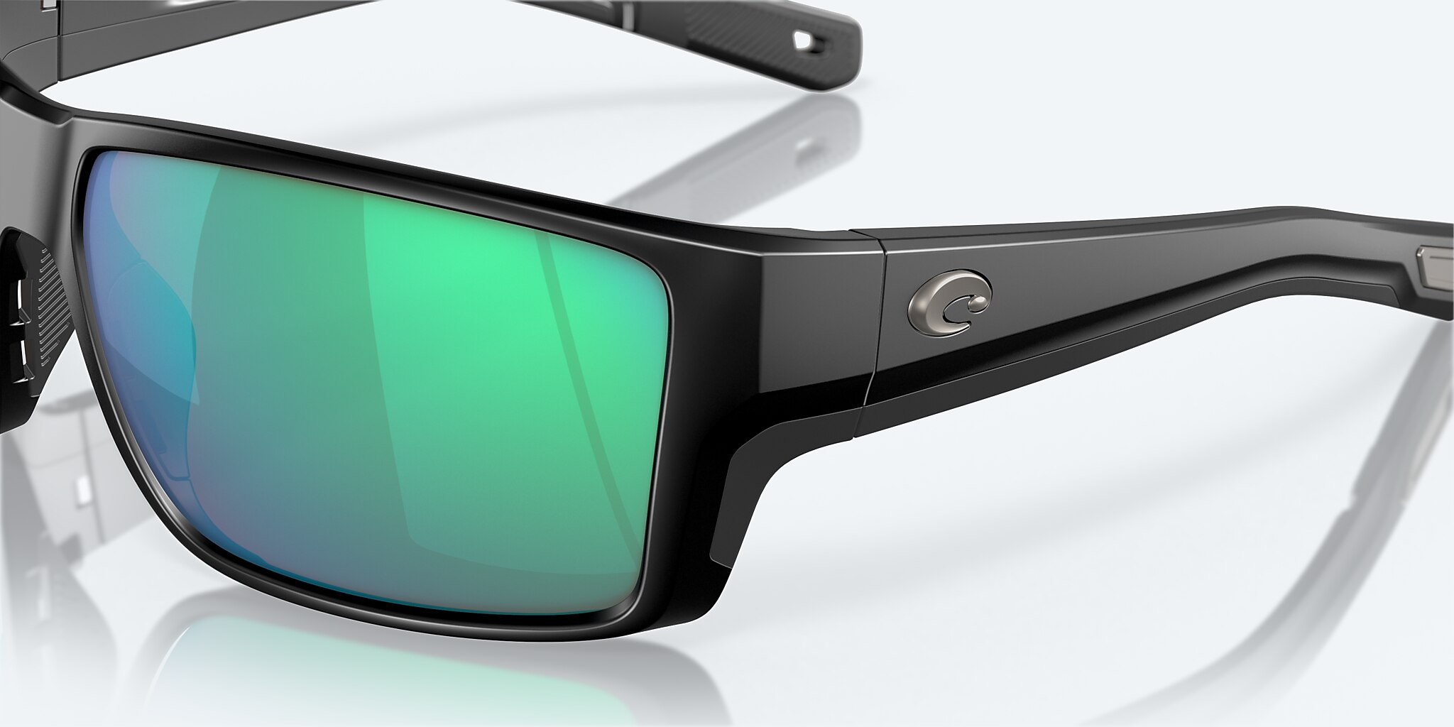 Costa Del Mar Reefton Pro Sunglasses - Black / Green Mirror 580G
