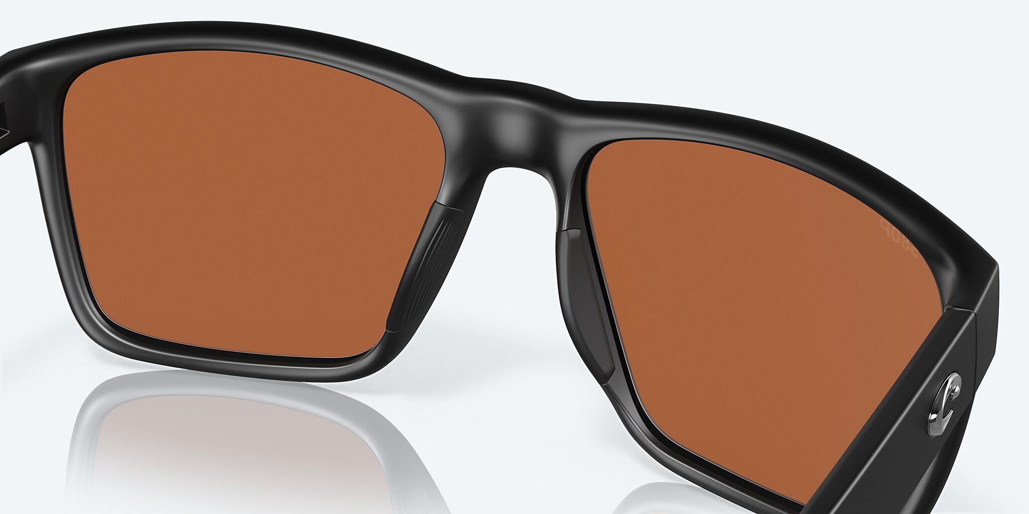 COSTA DEL MAR matte black/green mirror PAUNCH XL polarized 580P sunglasses  NEW